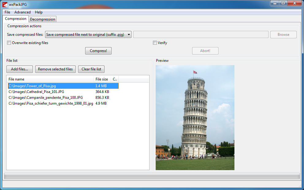 wxPackJPG Screenshot